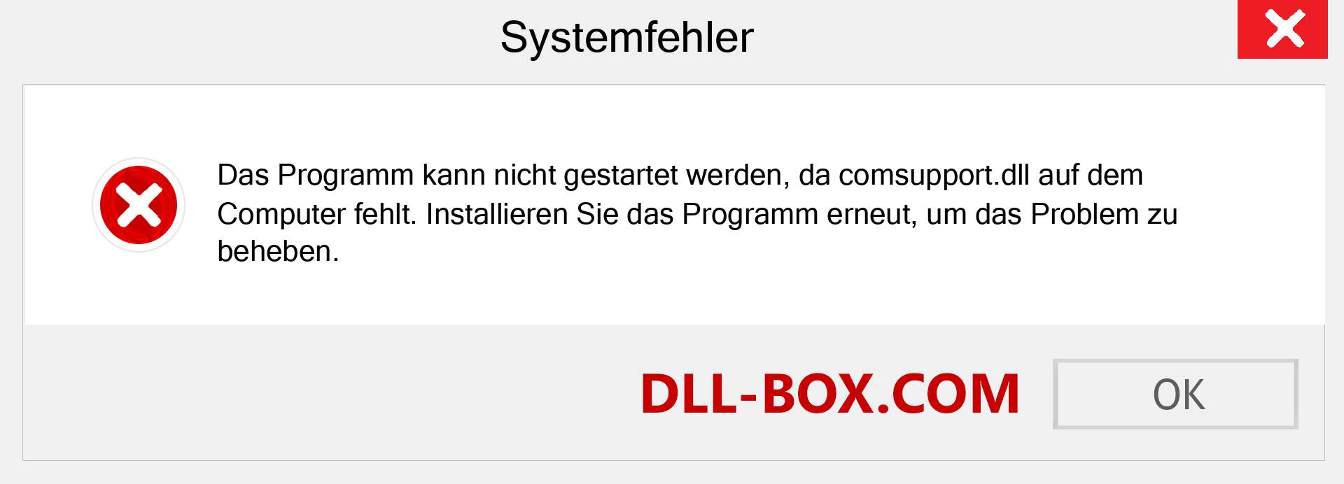 comsupport.dll-Datei fehlt?. Download für Windows 7, 8, 10 - Fix comsupport dll Missing Error unter Windows, Fotos, Bildern